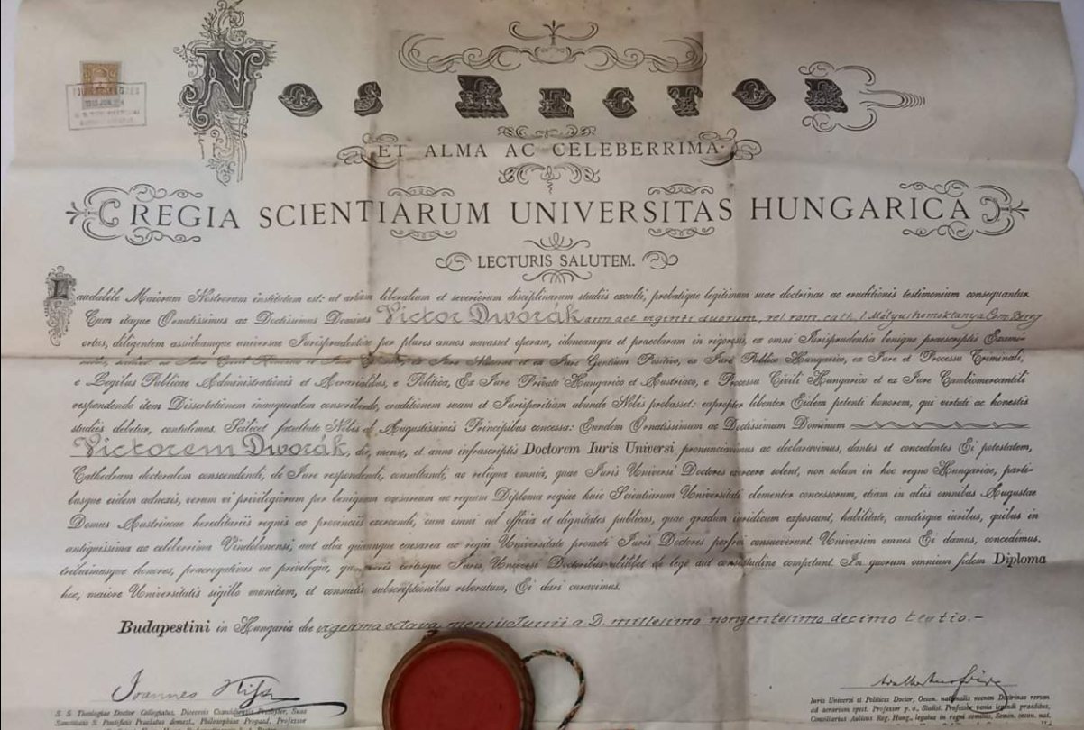 Eugen Maxim’s university diploma as Doctor of Law