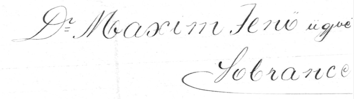 Signature: Dr. Maxim Jenő, ügyvéd, Sobrance